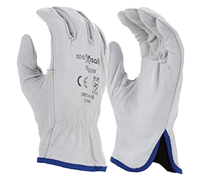 MAXISAFE GLOVES RIGGER FULL GRAIN NATURAL LEATHER MED CARDED